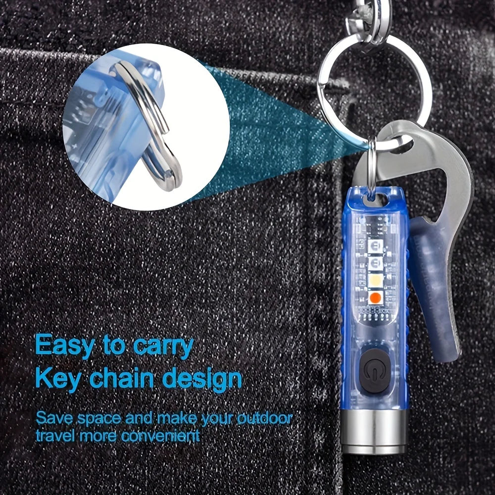 Mini Keychain Light | Portable LED Flashlight with USB Charging detail view