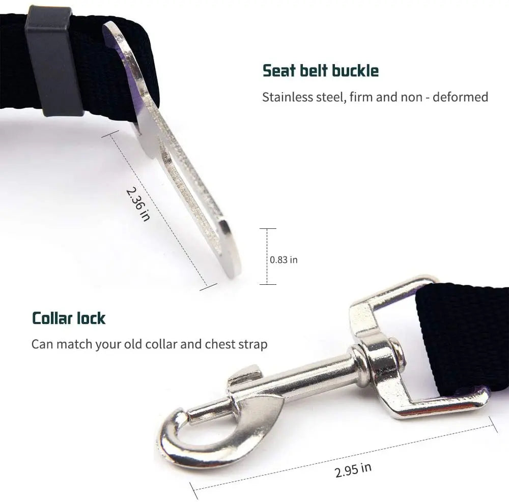 Dog Seat Belt | Quick Release Pet Safety Belt for Car Travel lifestyle view