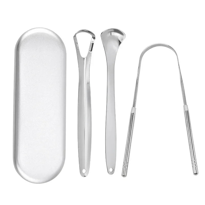 Stainless Steel Tongue Scraper Cleaner for Adults & Kids additional angle