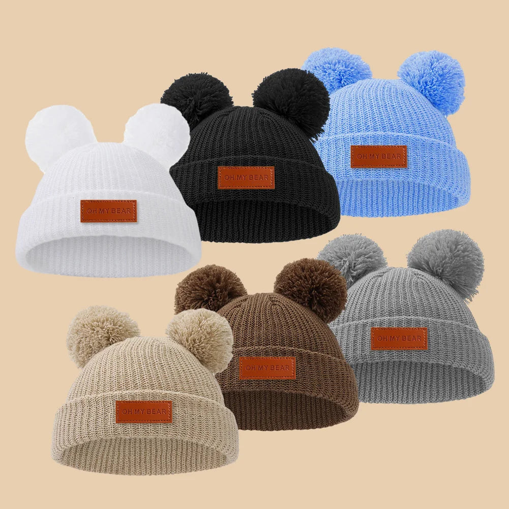 Solid Knit Baby Beanie | Unisex Infant Hat for Fall and Winter detail view