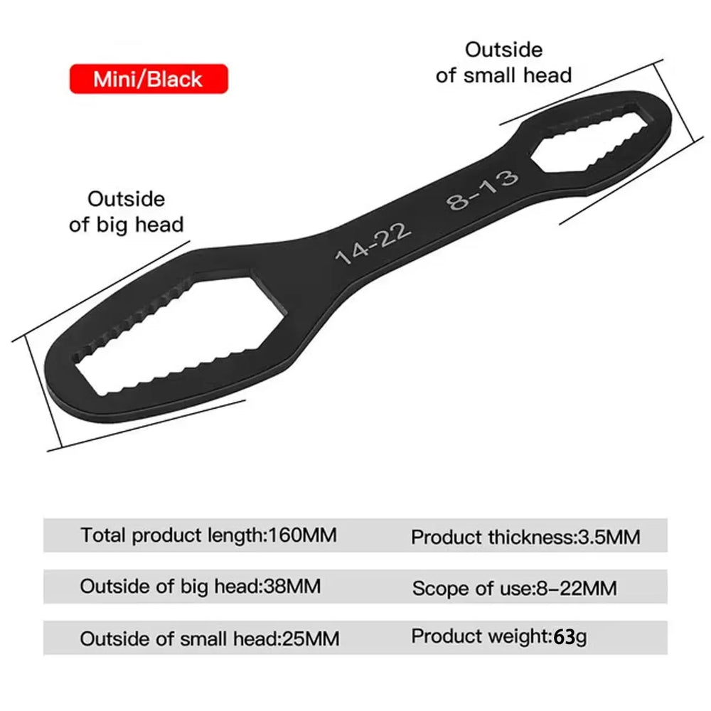 Adjustable Self-Tightening Double Head Wrench | Multi-Functional Tool for Cars, Bicyc alternate view