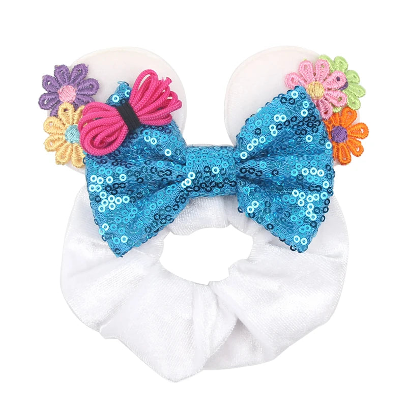 Women Ears Hair Scrunchies Velvet Hairbands For Girls Sequins Bows Headband Women T additional angle