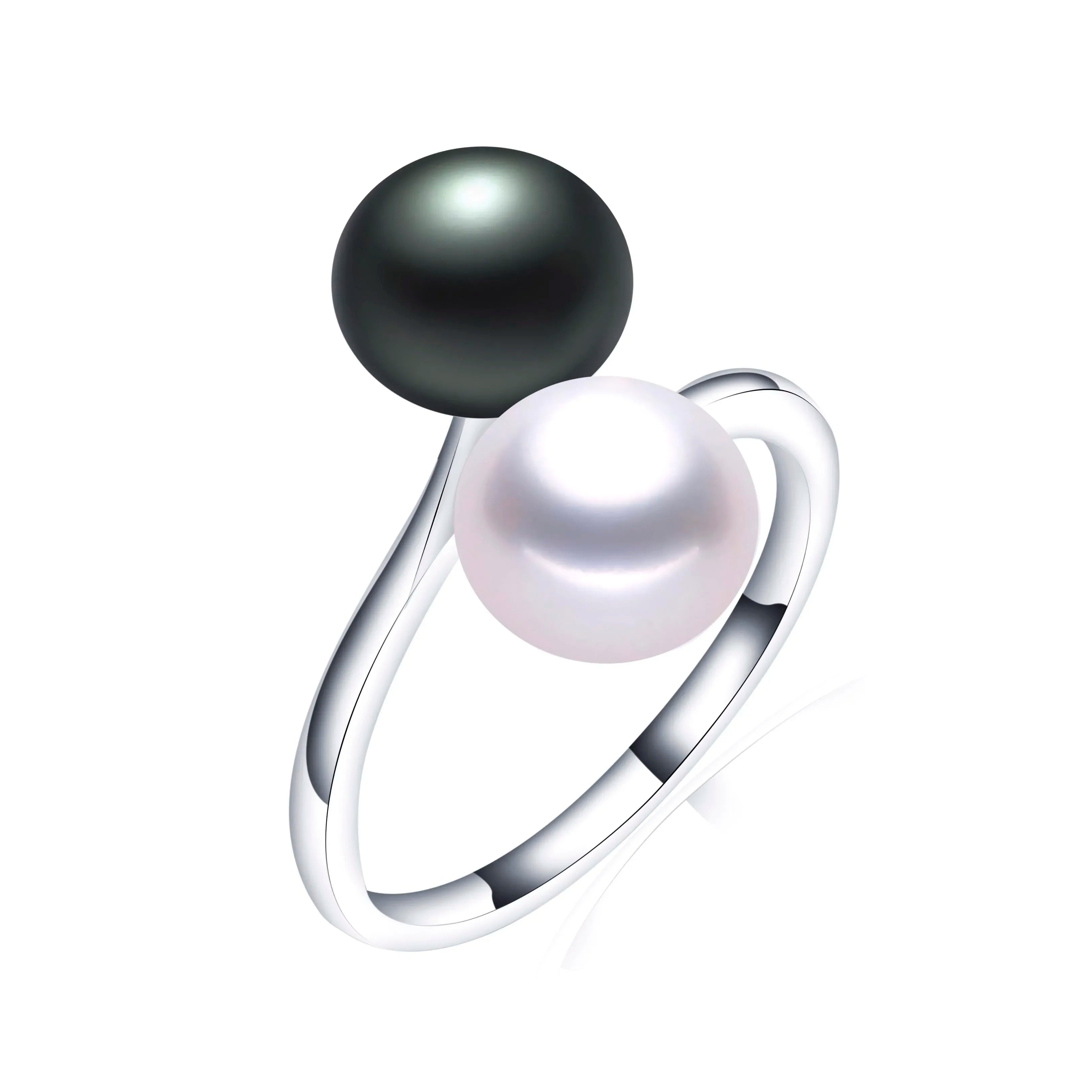 2026 New Arrival Black Natural Freshwater Pearl Ring Adjustable Fashion Novel Ring additional angle