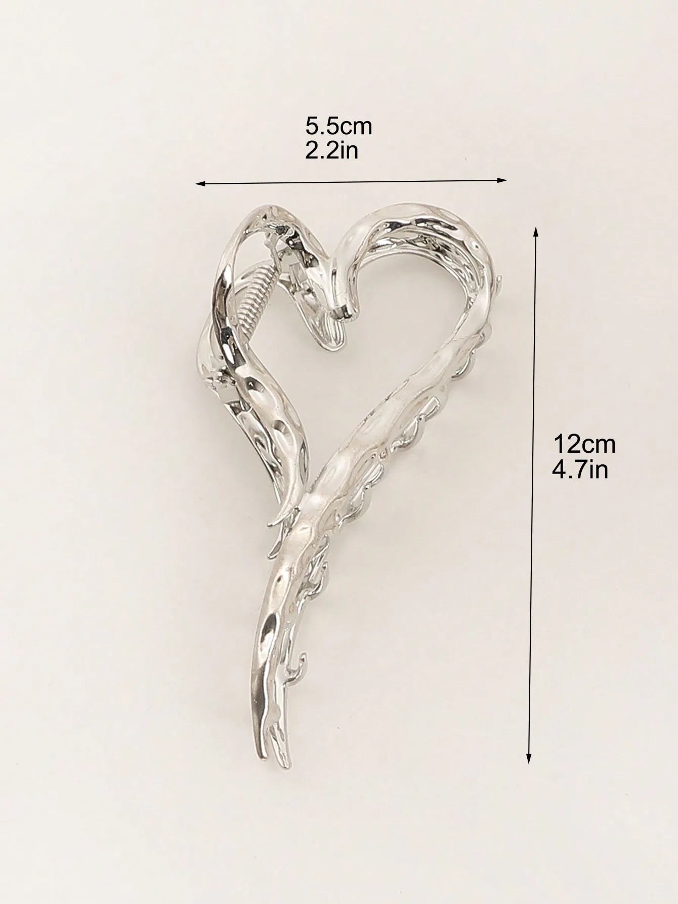 1Pcs Sliver Elegant Love Design Hair Barrettes Ornament Heart Golden Hair Claw Clip,L lifestyle view