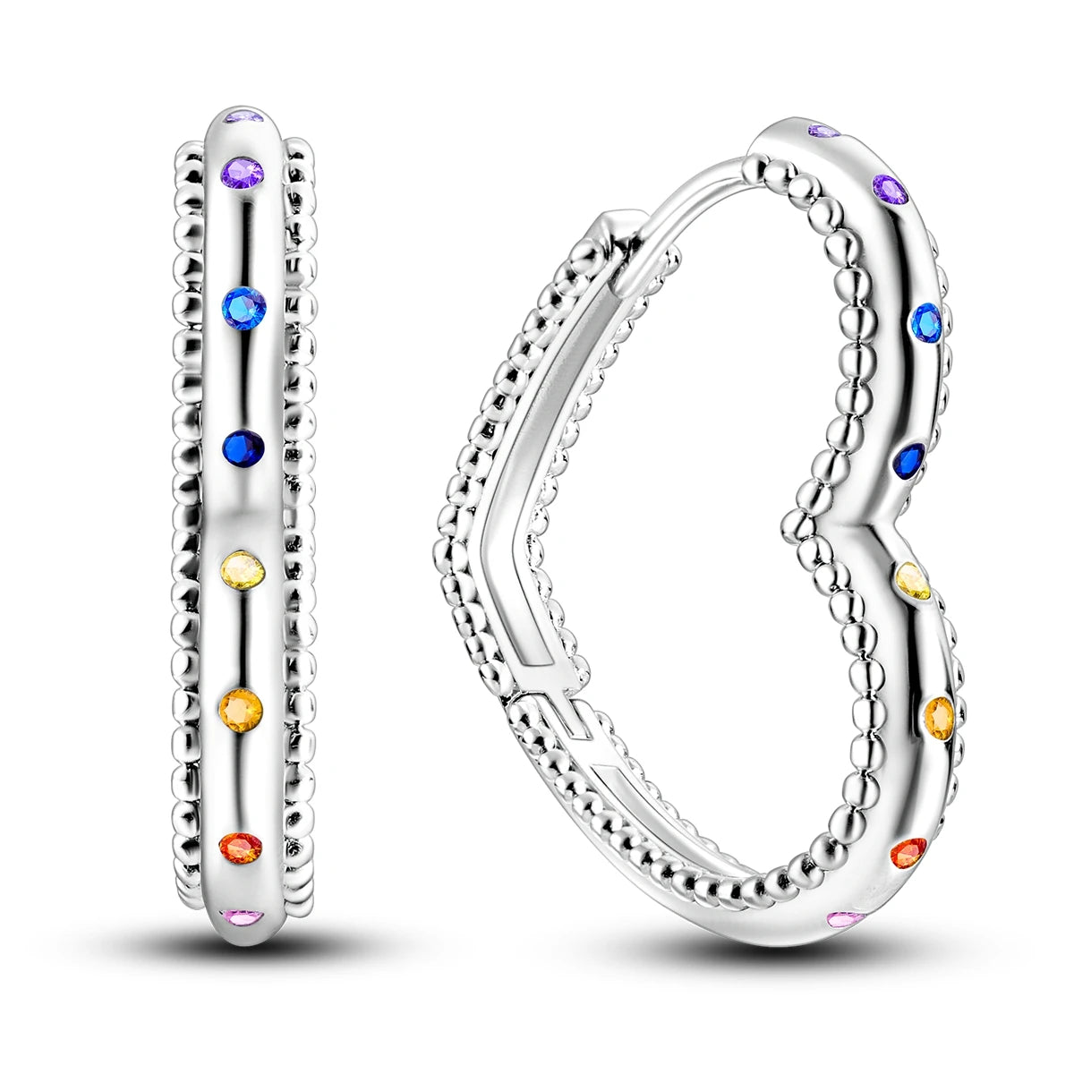 Original 925 Sterling Silver Women Hoop Earrings High Quality Shine Zircon U Shaped C lifestyle view