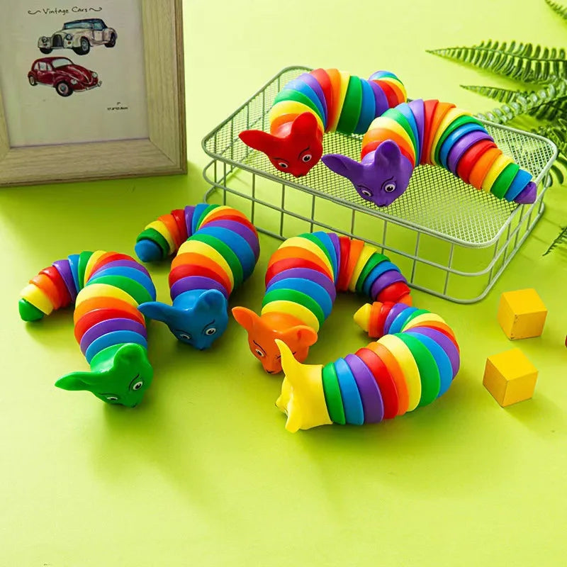 2025 New Fidget Slug Toy for children 3D Colorful Sensory Slug Relieves Fun Decompr additional angle