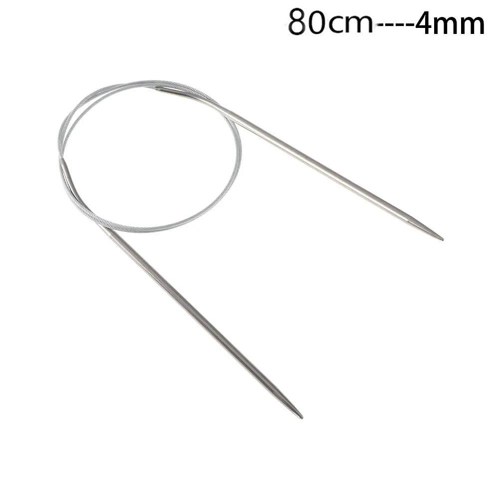 80/100cm Stainless Steel Circular Needle Round Weaving Knitting Needles Handmade Cr additional angle