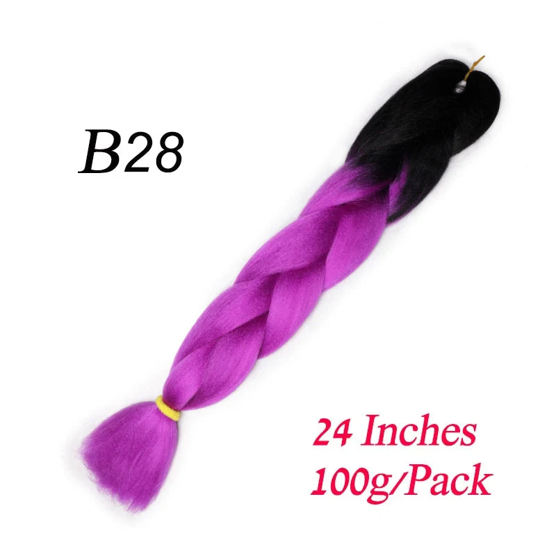 Lihui Pre Stretched Jumbo Braid Hair Extensions 24 inch | Kanekalon Synthetic Hair additional angle