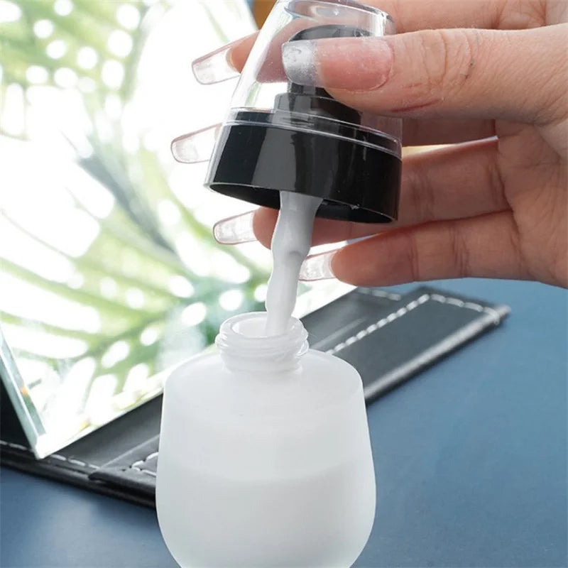 30ml Empty Refillable Frosted Glass Vacuum Bottle | Travel Cosmetic Pump Container close-up view