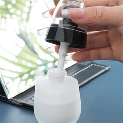 30ml Empty Refillable Frosted Glass Vacuum Bottle | Travel Cosmetic Pump Container close-up view