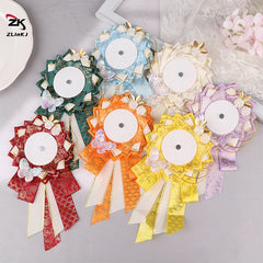 Fashion Ribbon Cosplay Ita Bags Rosette Protection Flower Pin Holder Adapt to 55-75mm Badges Base Ac