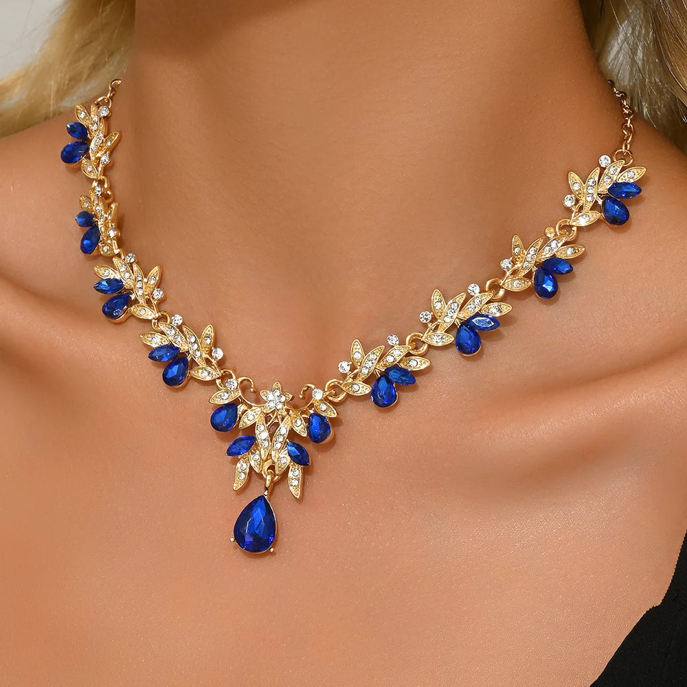 1PC Women's Fashion Water Drop Pendant Necklace Jewelry Light Luxury Style Suitable for detail view