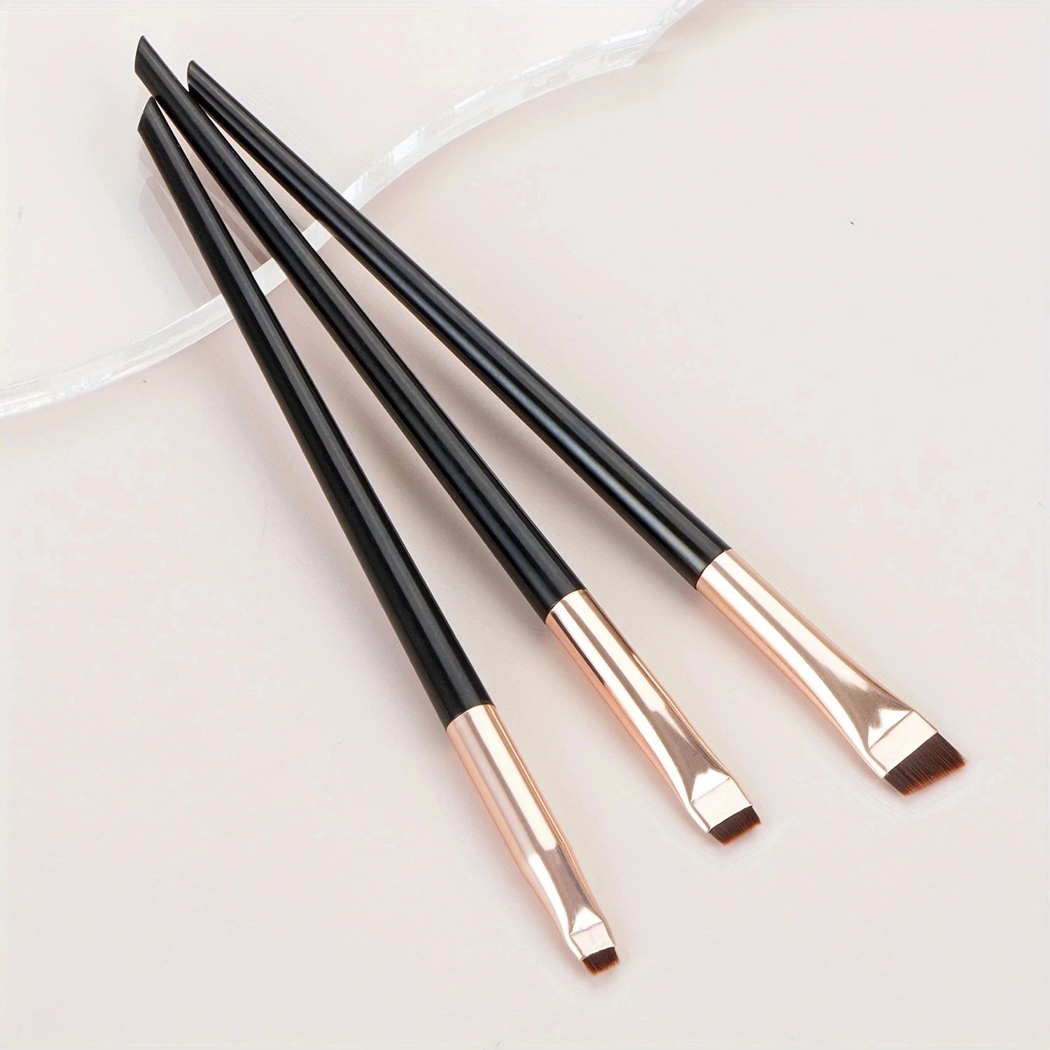 Ultra-Thin Eyebrow Brush Set | 3-Piece Angled Precision Makeup Brushes additional angle