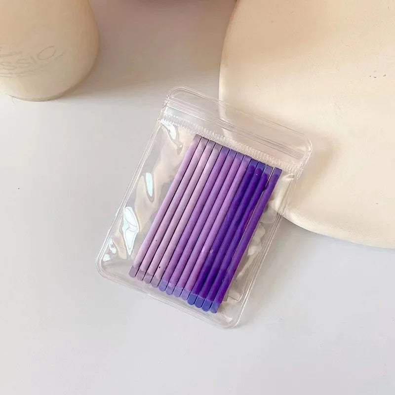 12pcs Candy Color Metal Hair Clips Curly Wavy Grips Hairstyle Bobby Pins Women Girls alternate view