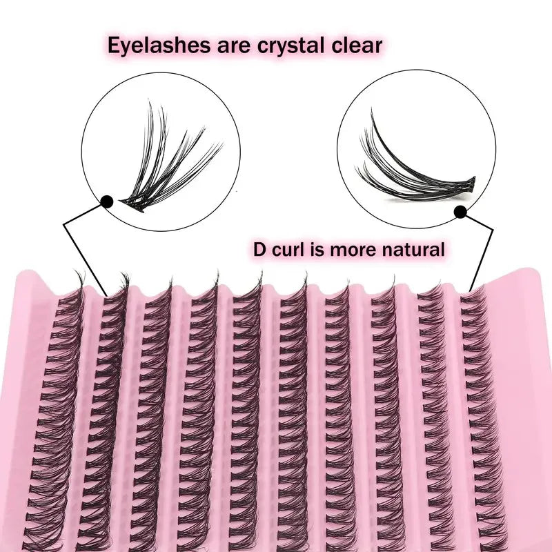 Cluster Eyelashes 200 Pcs DIY Natural Look Wispy Lashes | 9-16mm 40D Curly lifestyle view