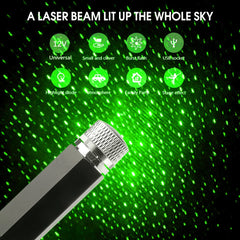Green LED Starry Galaxy Lamp for Car Roof | USB Atmosphere Projector Light