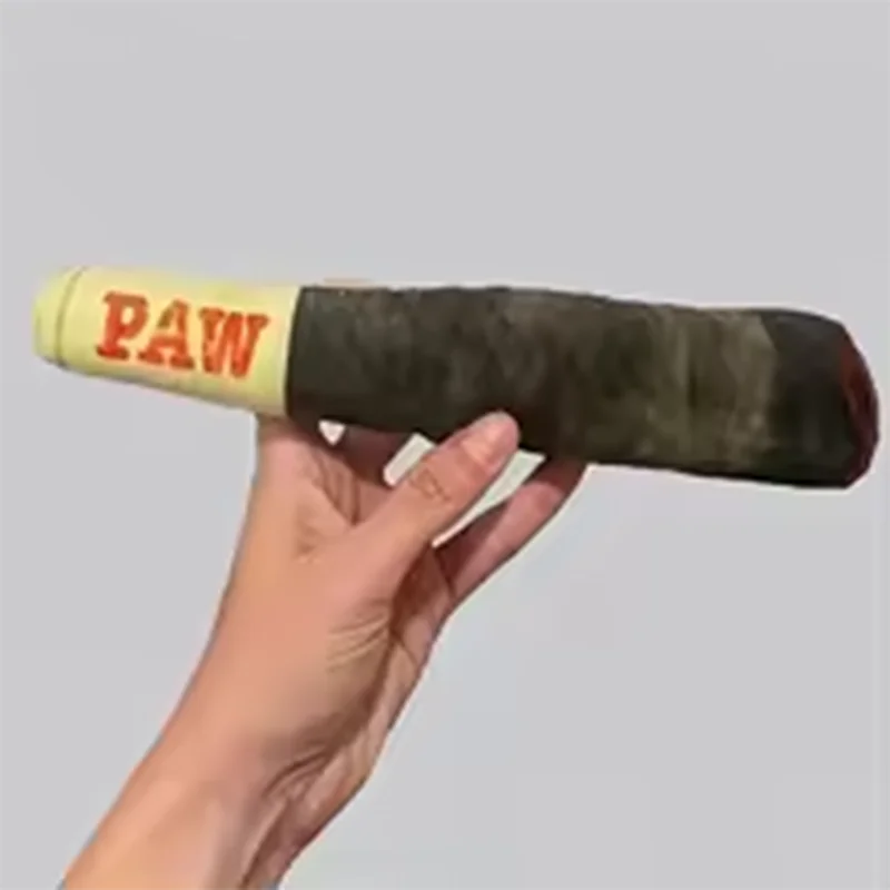 Interactive Dog Toys Cigar Design Plush Squeaky Pet Toys Grinding Teeth Chew Stuffed G close-up view