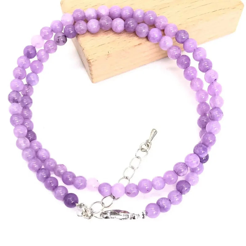 2025 Natural Stone Crystal Choker Necklace | 4mm Bohemian Adjustable Choker alternate view