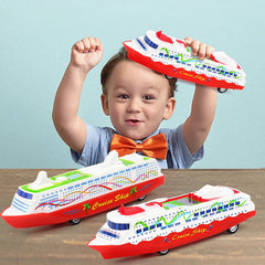 1PC Cruise Boat Ship Model | Pull Back Sliding Steamship Gliding Toy Gift close-up view