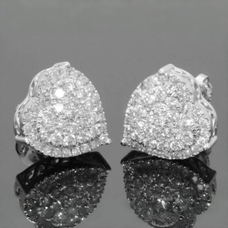 Square Cubic Zirconia Stud Earrings | Vintage Style for Women and Men additional angle
