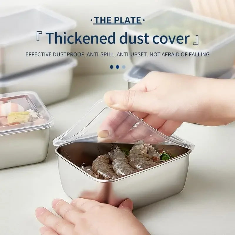 Stainless Steel Food Storage Container with Lid - Airtight Fresh-Keep Box for Fridge alternate view