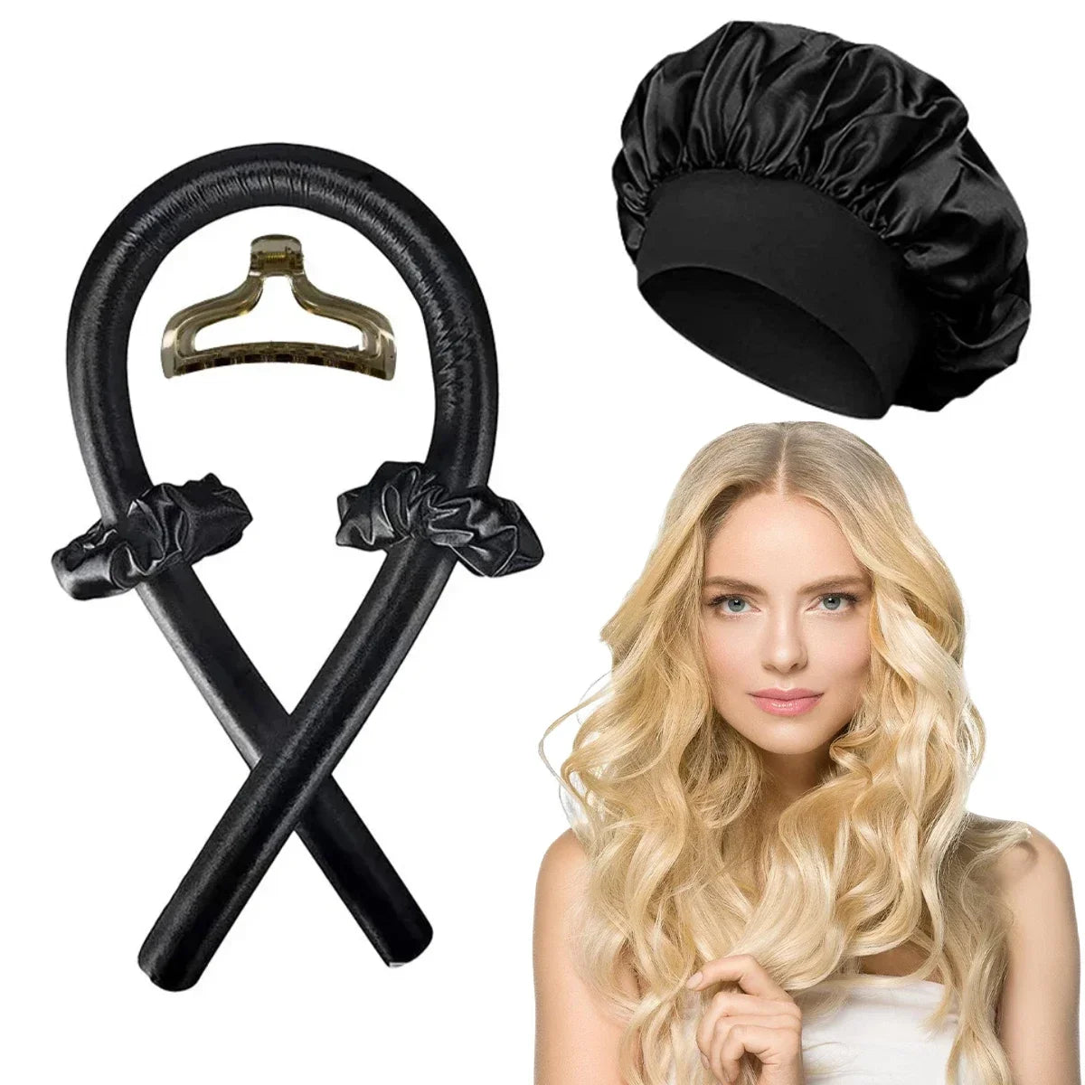 Heatless Curling Rod Headband | No Heat Hair Curler Set for Overnight Soft Curls detail view