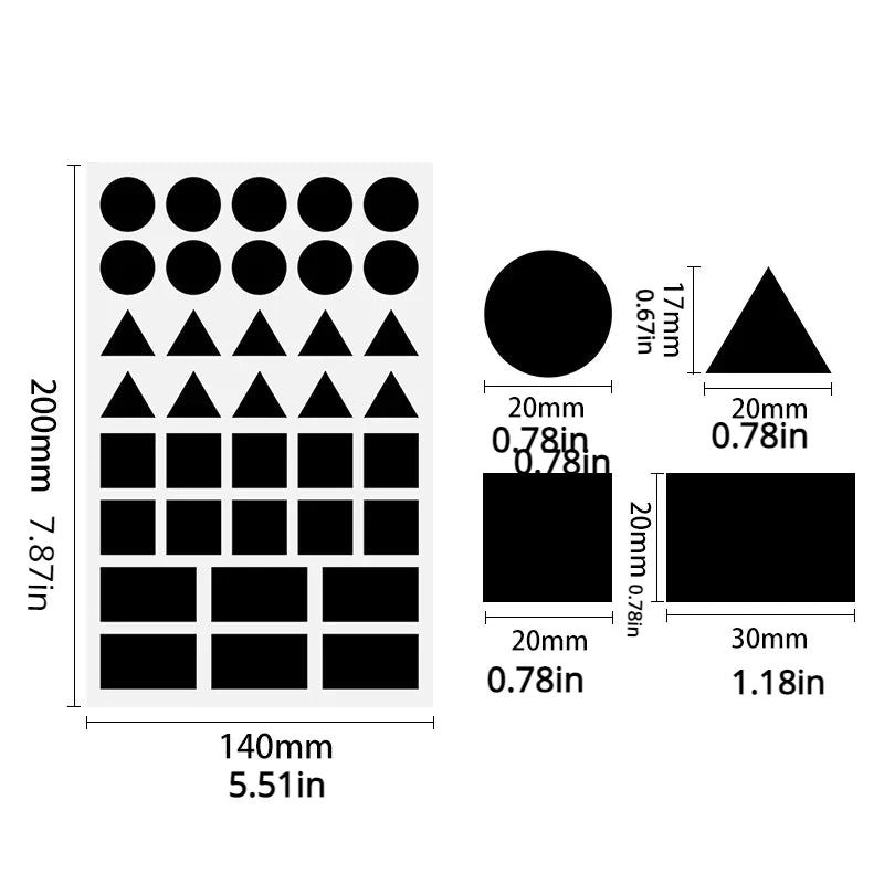 Colorful Triangle Dot Stickers for Kids | Geometry Scrapbook Labels alternate view