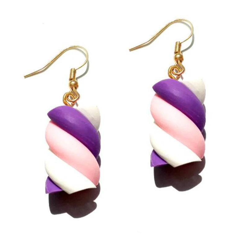 Food Drop Earrings Hamburger Pizza Chicken Leg Candy Bottle Resin