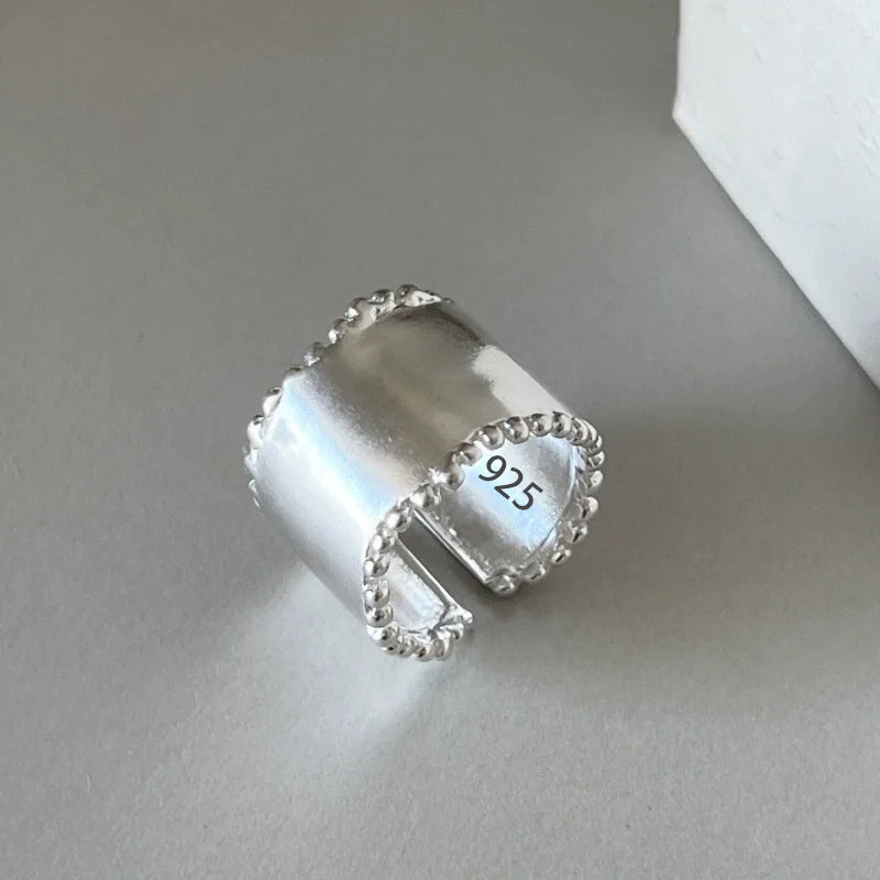 VENTFILLE 925 Sterling Silve Flower Ring for Women Gift Hollow Out Design Retro Hip H alternate view