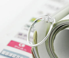 Real 925 Sterling Silver Rings Open Design 925 Sterling Silver Aaa Zirconia Adjustable R detail view