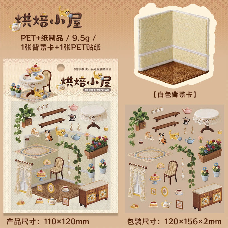 Journal GO Creative 3D Scenes Cartoon Landscape Stickers Spring diy Sticker for Gift Car detail view