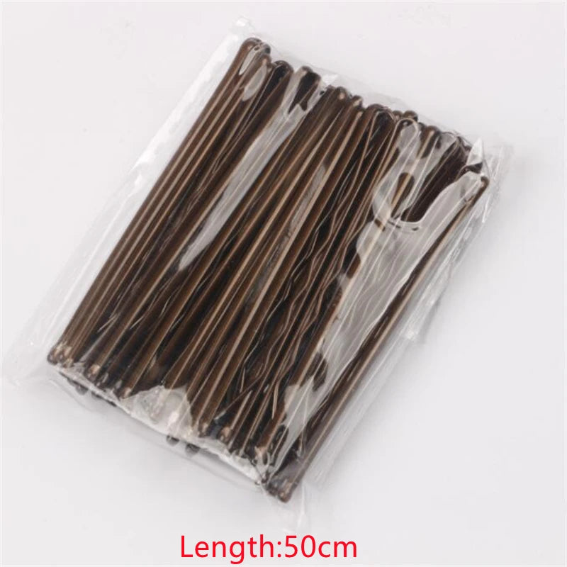 50 Pcs/Bag 5 6 7cm U Shaped Alloy Hairpins Waved Hair Clips Simple Metal Bobby Pins additional angle