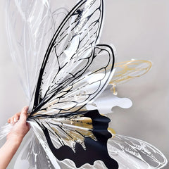40pcs Transparent Crystal Butterfly Wrapping Paper | Floral Bouquet Packaging Material close-up view
