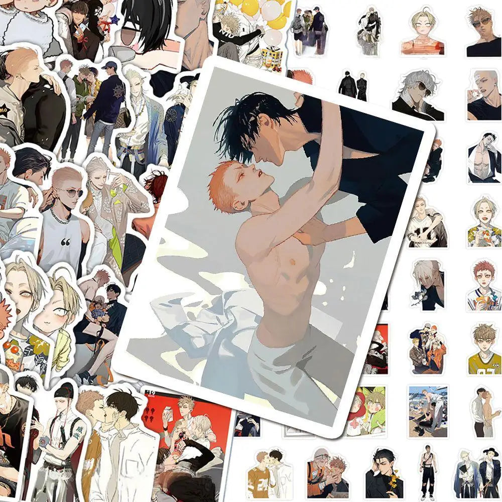 65 Pcs Manga Old Xian 19 Days Sticker Set | DIY Scrapbooking Decals for Mo Guanshan an close-up view