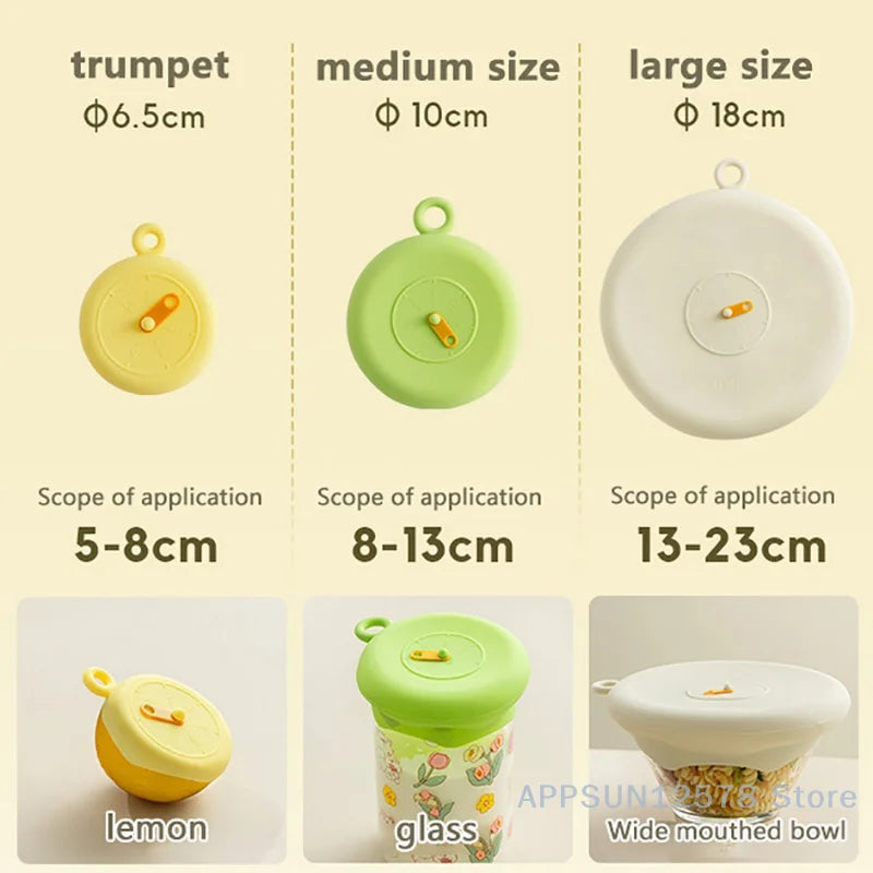 Reusable Self Sealing Lid Silicone Stretch Lids Universal Lid Silicone Bowl Pot Lid Sili detail view