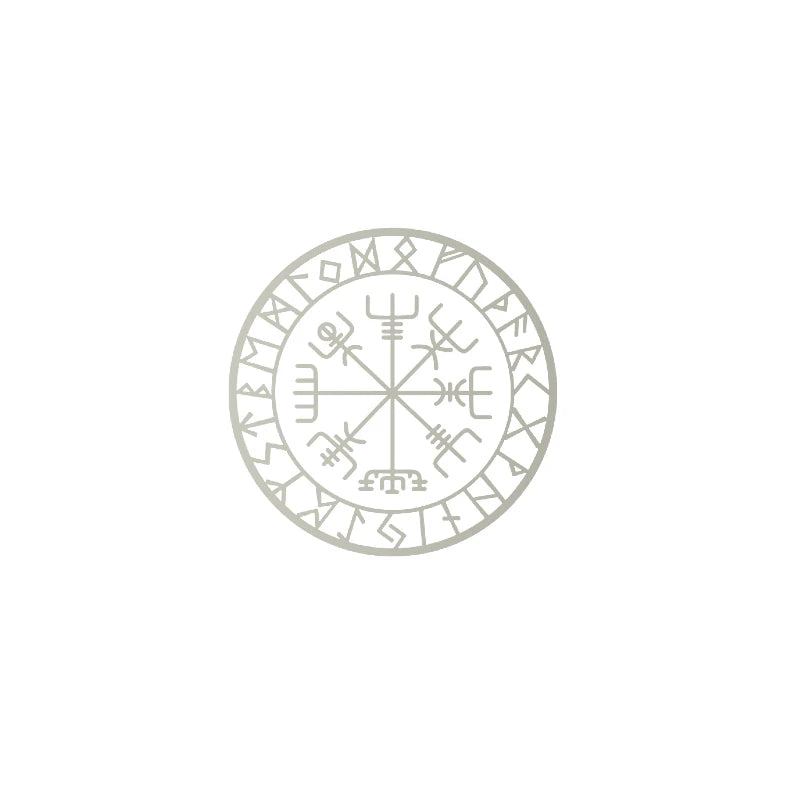 Viking Protection Runes Vegvisir Compass Talisman Red Vinyl Decal | Car and Laptop additional angle