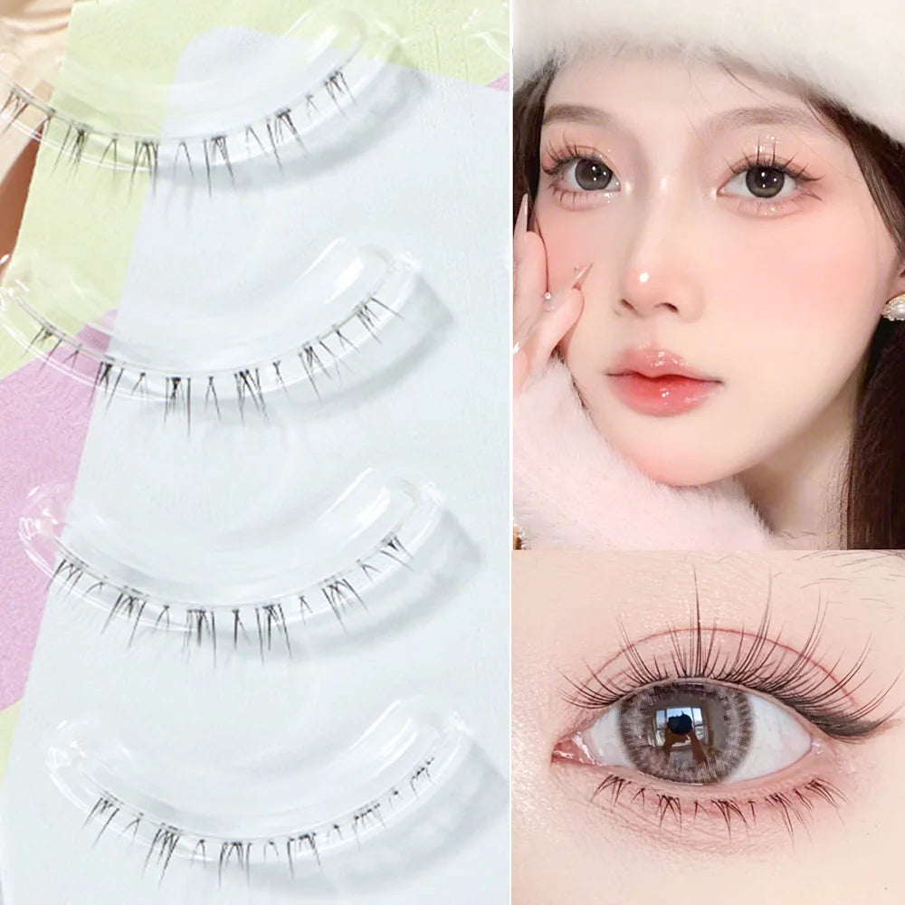 Menglu Natural Short Lower Lashes | Hand-Painted Style Fake Eyelashes detail view