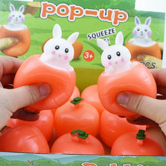 Squishy Carrot Rabbit Squeeze Telescopic Toys | Stress Relief Pinch Music Toy for Kids a detail view