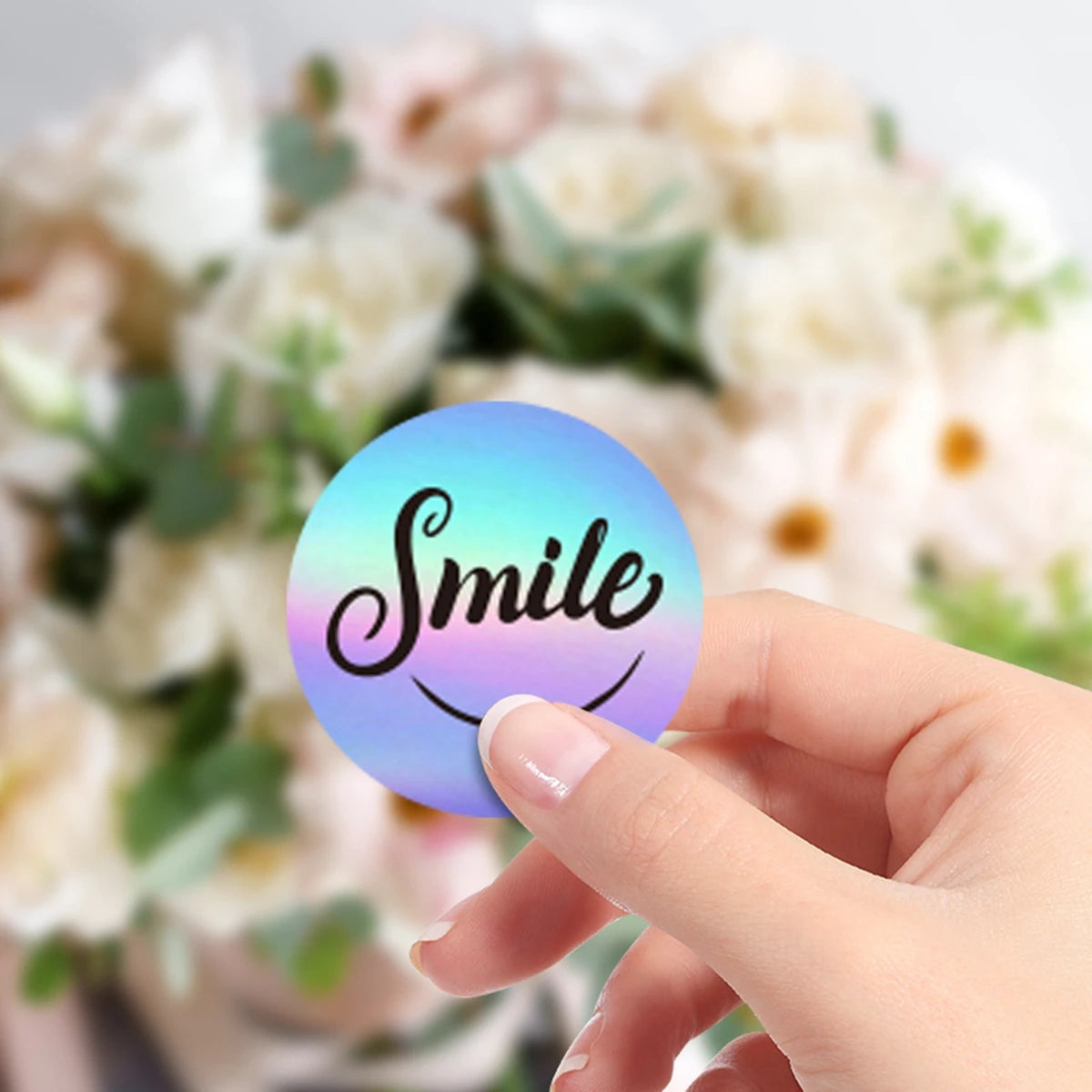 100-500pcs Rainbow Laser Thank you for supporting my small business Stickers Gift Envelo detail view