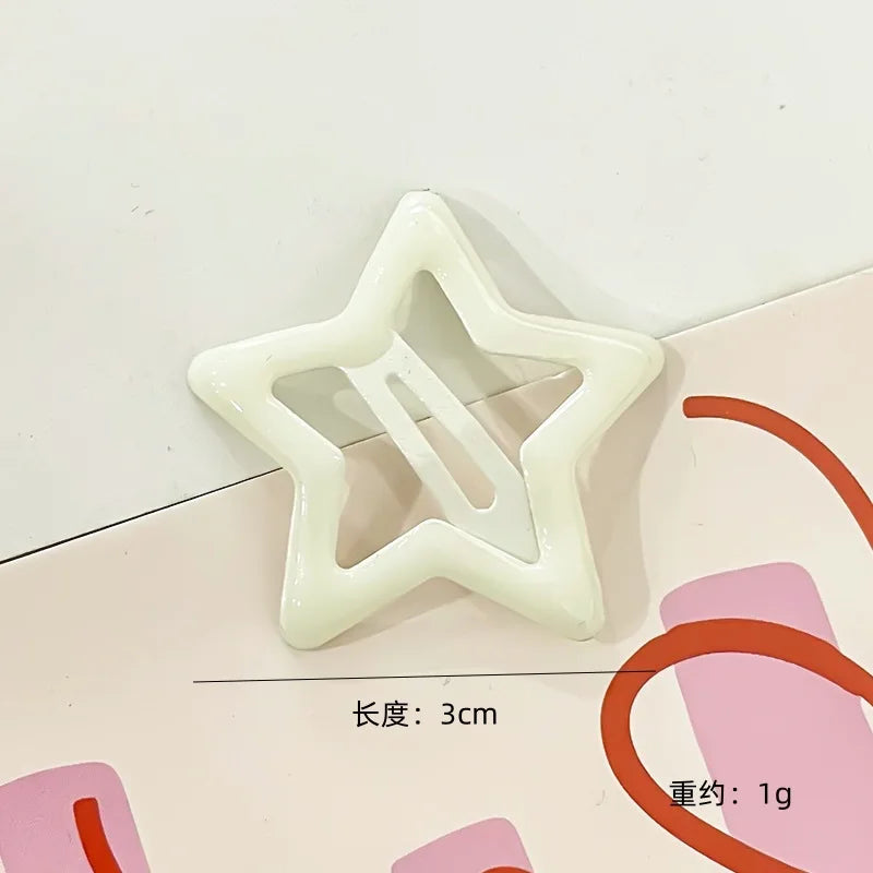 10pcs Colorful Star BB Hair Clips Girls Y2K Cute Star Barrettes Women Simple Metal Sn alternate view