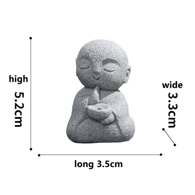 Jizo Monk Incense Holder | Zen Aromatherapy Decor additional angle
