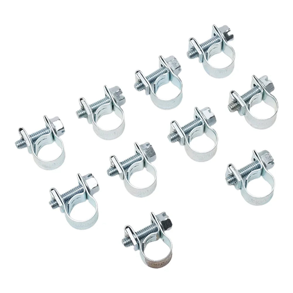 10pcs Stainless Steel Hose Clamp Set | Multipurpose Fuel Line and Water Pipe Clips additional angle