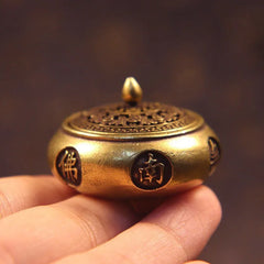 Retro Brass Incense Burner with Zodiac Signs | Home Decor Censer alternate view