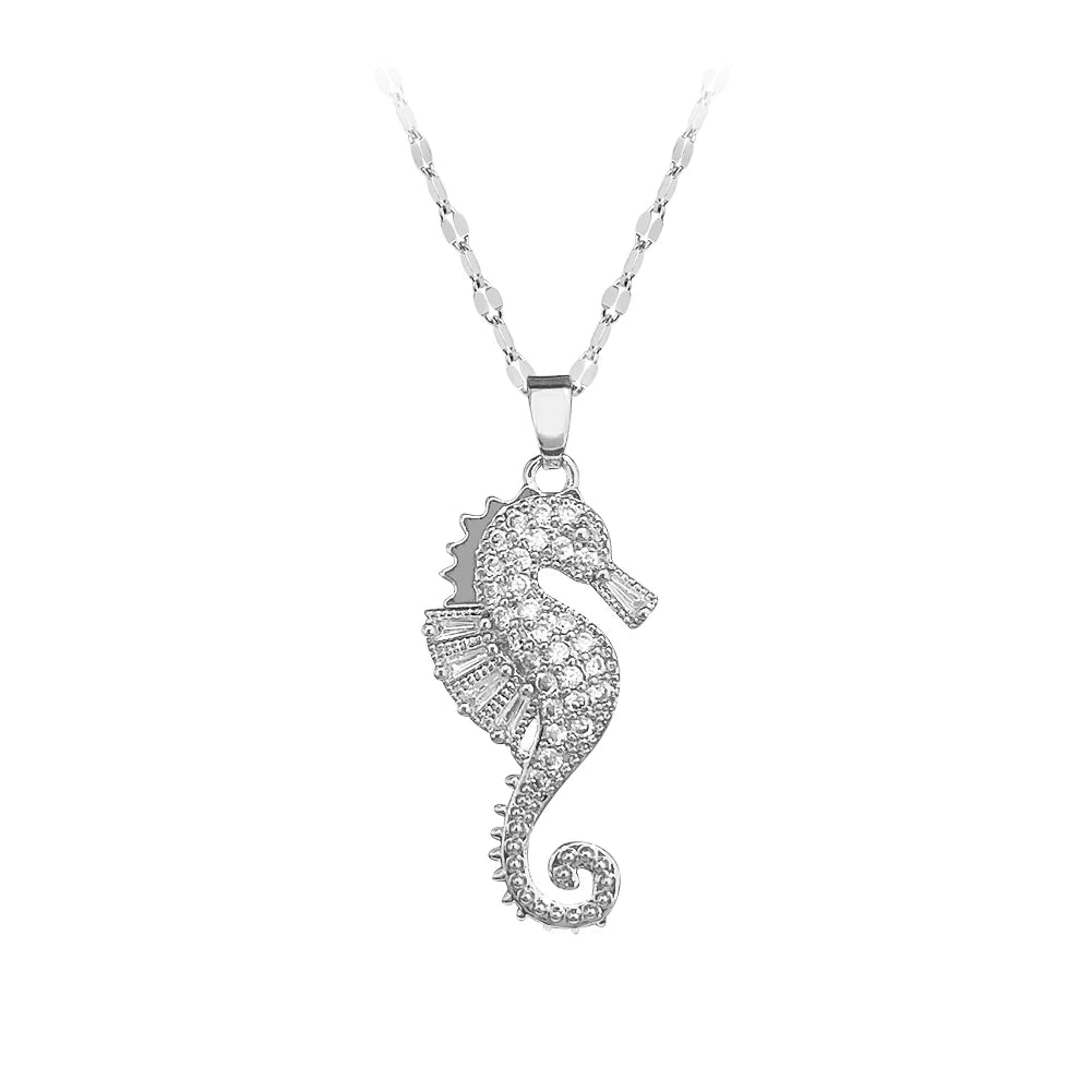 Seahorse Necklace Pendant for Women Fashionable High-End Light Luxury Temptress Niche lifestyle view