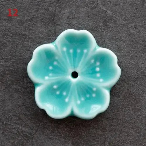 Ceramic Cherry Blossom Incense Burner | Home Decor Stick Holder additional angle