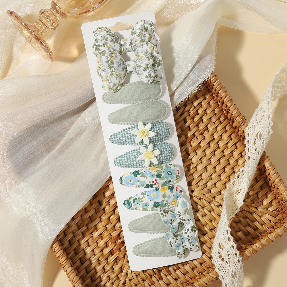 10PCS/Set New Fabric BB Hair Clip  Girls' Teenagers' Children's Side Bangs Clip Girls' Party Daily Decoration Hair Accessories