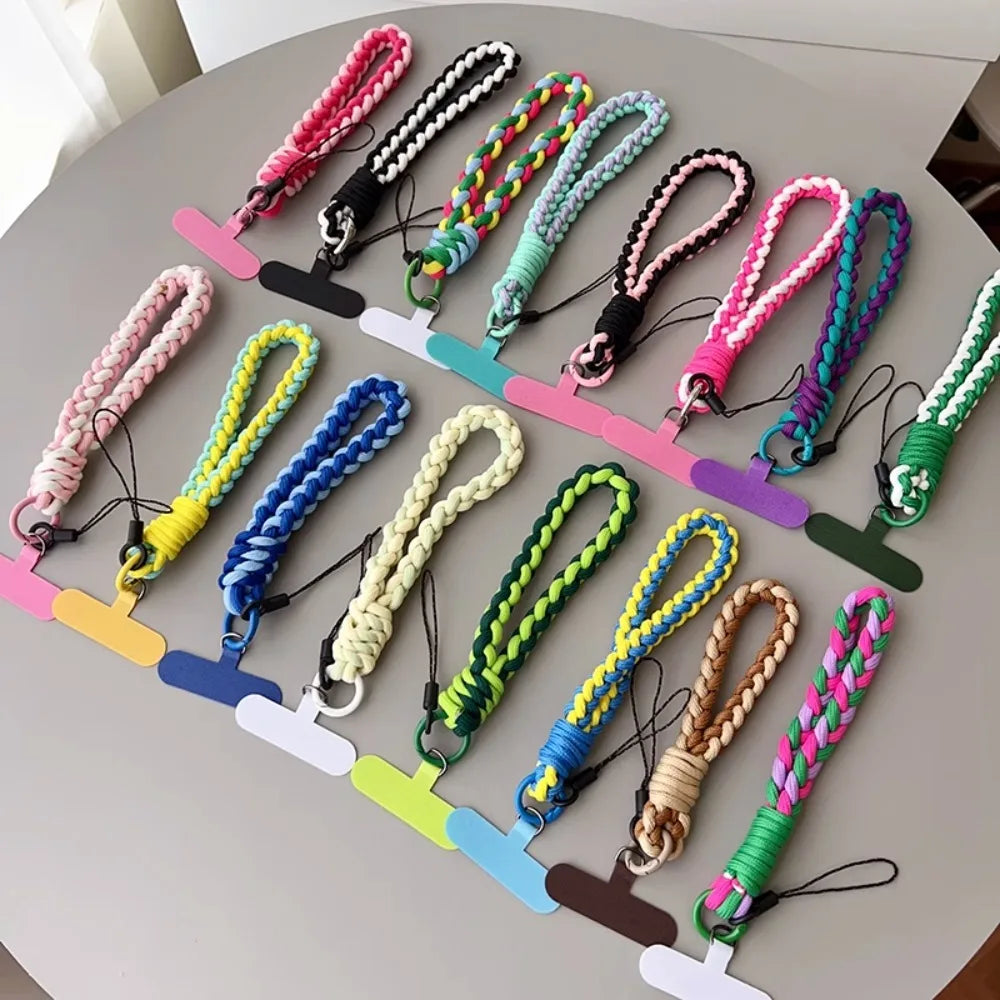 IN Korea Universal Braided Short Mobile Phone Lanyard Strap Hanging Chain Ring Cord wi close-up view