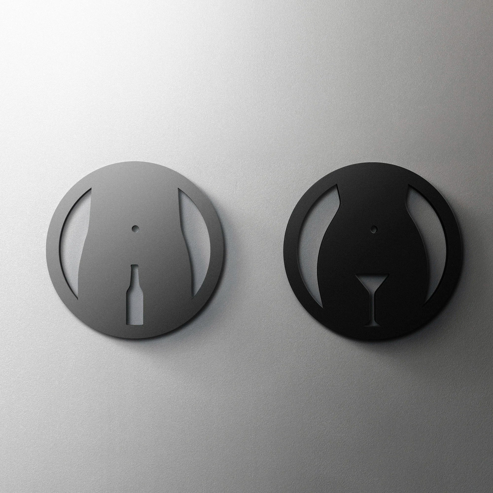 CIFBUY Acrylic 3D WC Toilet Door Sign Modern Self-Adhesive Salon Restaurant Hotel M additional angle