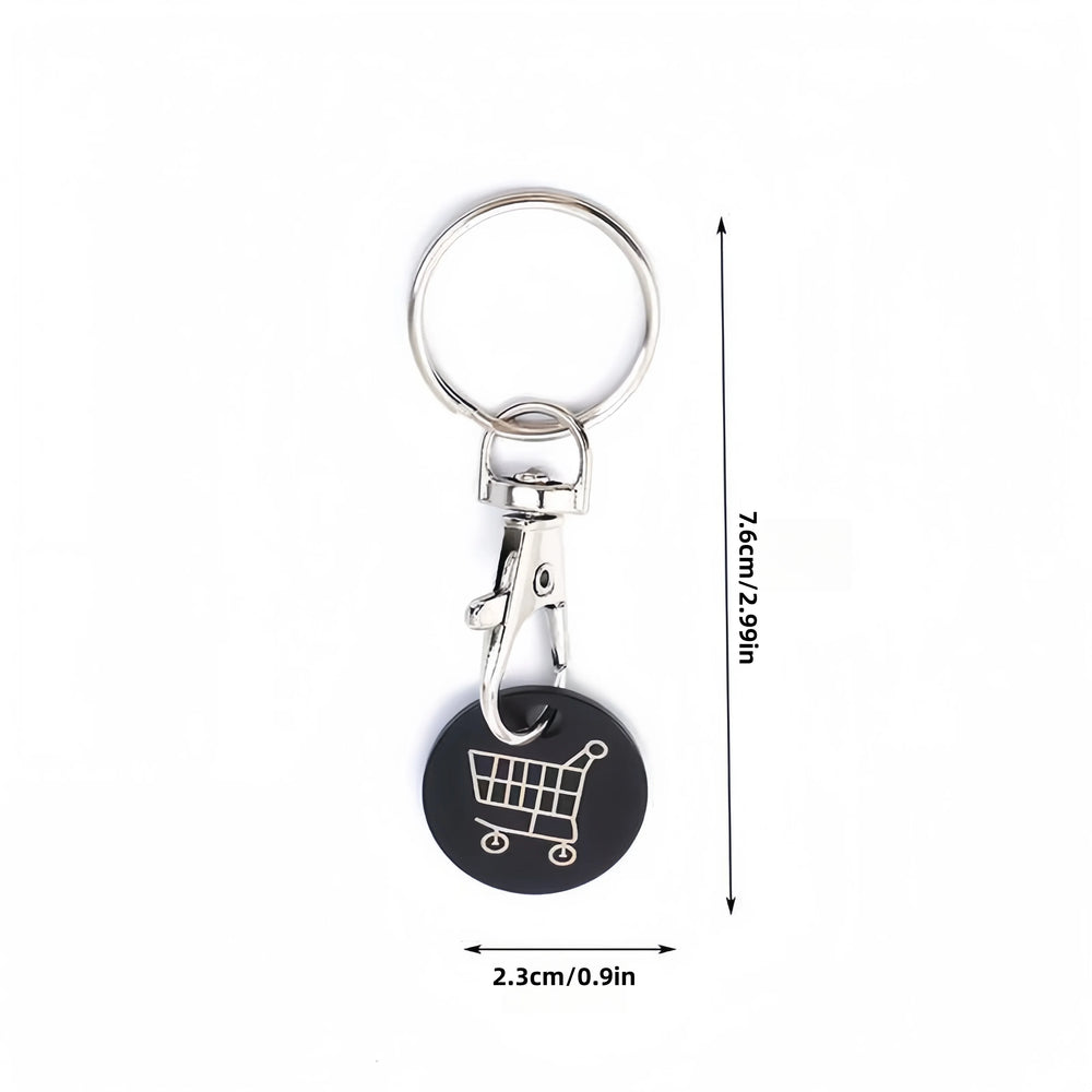 2pcs.Stainless Steel Supermarket Shopping Cart Token Keychain, Anti-loss Token Set Ke alternate view