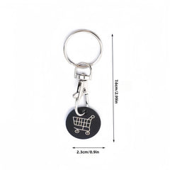 2pcs.Stainless Steel Supermarket Shopping Cart Token Keychain, Anti-loss Token Set Ke alternate view
